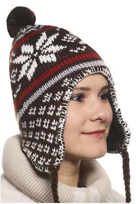 Bonnet Péruvien Chullo ch'ullu avec Pompon Mixte Homme/Femme Couleurs au Choi... - Photo 1/4