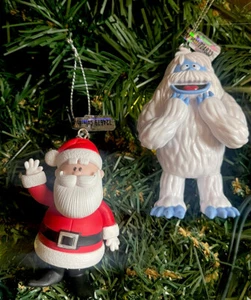 2ct New (Bumble & Santa Clause) Rudolph Red Nosed Reindeer Christmas Ornaments - Picture 1 of 2