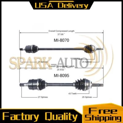 Комплект из 2 пар передних шарнирных валов оси для Eagle Talon FWD 2,0 л 1998 1997 1996 - Изображение 1 из 3