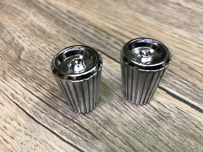 1965 66 67 DODGE POLARA MONACO C BODY NOS MOPAR CHROME OUTER RADIO KNOBS 2 PCS - Image 1 of 2