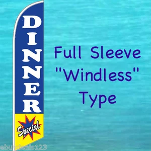DINNER SPECIAL WINDLESS FEATHER FLAG Tall Curved Top Restaurant Advertising Sign - Picture 1 of 5
