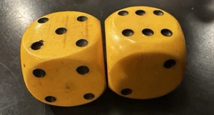 RAR! Art Deco Tschechoslowakei Butterscotch Bakelit Runde Eckwürfel 13/16" LME - Bild 1 von 6