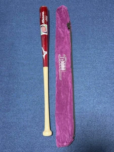Mizuno Hard Baseball Wooden Bat MZM62 Red/White with Bat Case F/S From Japan - Picture 1 of 8