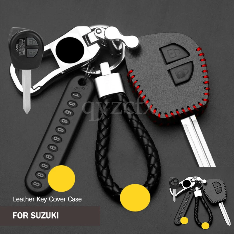 2 кнопки из натуральной кожи автомобиля ключ чехол для SUZUKI Grand Vitara Swift Liana - Изображение 1 из 4