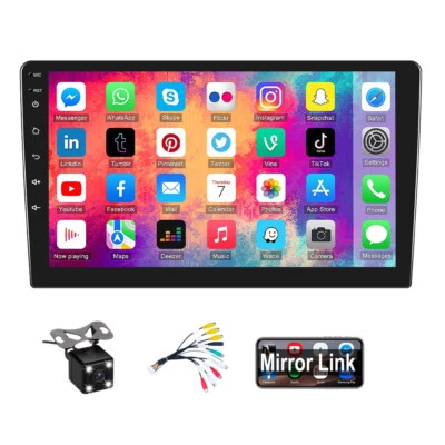 LEEKOOLUU 2G+32GB Double 2 Din Android 10" Car Stereo Radio GPS Navi WIFI FM RDS BT + Cam