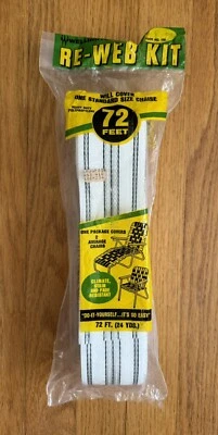 KIT RE-WEB VINTAGE Wellington 72’ pies silla césped correas blanco gris negro ~NOS Foto 1 de 4