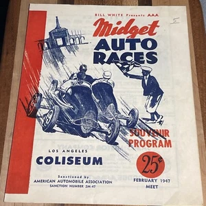 1947 AAA Midget Auto Race Program, Los Angeles Coliseum - Picture 1 of 16