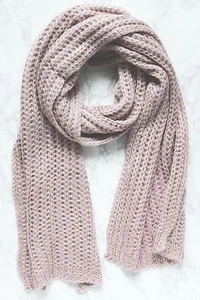 NEW BUJI BAHA DUSTY LAVENDER RIB KNIT WRAP SCARF-$70 - Picture 1 of 5