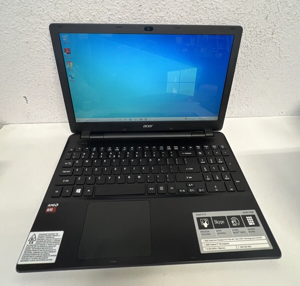 Acer Aspire E5-551-T5SN 15.6" AMD A10 7300 Radeon 1.9GHz 8GB 1TB HD DVD BT Win10 - Image 1 of 4