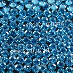 Certified Natural Brazil Blue Aquamarine 3.00 MM Round Cut Gemstone 100 Pcs Lot - Picture 1 of 9