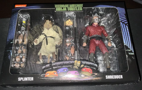 NECA TMNT Movie Splinter and Shredder - 2pack Exclusive. Damaged Box Cover