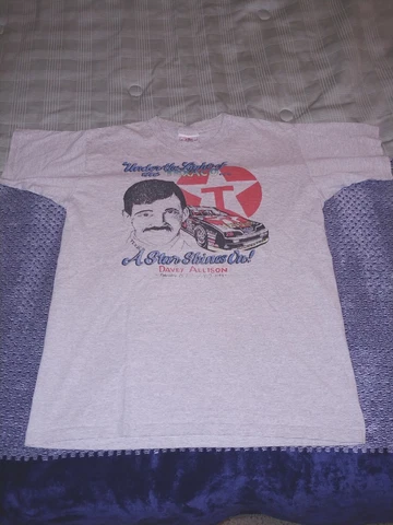 Vintage 1993 Davey Allison Texaco Large NASCAR T- Shirt Single Stitch RIP Cover