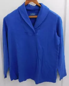 Lands End Womens Chamois Pullover Shirt Size L REG Blue - Picture 1 of 5