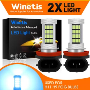 2x LED Fog Light Bulb H8 H16 H11 Fog Light Bulb Ice Blue 8000K High Power 92SMD - Picture 1 of 8