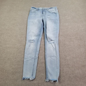 Vigoss Marley Skinny Jeans Womens 29 Blue Light Wash Denim Distressed Frayed Hem - Picture 1 of 9
