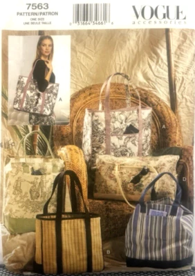 Vogue Accessories Pattern #7563 - Tote Bags (One Size) - Image 1 of 2