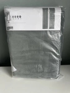 IKEA Sanela Cotton Velvet Grey/Green(Retired Colour) Long Curtains - Picture 1 of 4