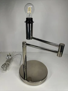 Contemporary RALPH LAUREN chrome Articulating swing arm-style table lamp 164081 - Picture 1 of 17