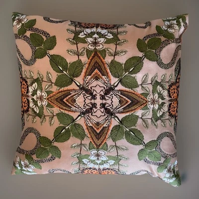 Clarke and Clarke Emerald Forest Blush Jacquard Design Throw Pillow 20”x20" - Image 1 of 4