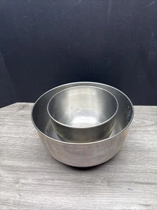 Sunbeam Mixmaster 12 Speed Mixer Stainless Mixing Bowl Rim Bottom Set of 2 - Picture 1 of 9