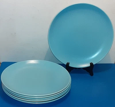 6 Poole Pottery TwinTone 9" / 23cm salad or small dinner plates, blue (+ grey) - Image 1 of 3