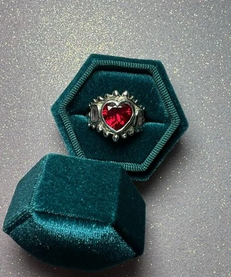 Millie Savage Ruby Heart Ring Silver 925 Size N Pink Sapphire lab created Ruby - Image 1 of 4