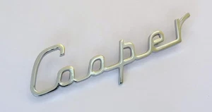 BMC Austin Cooper Classic Mini Chrome "Cooper" Script Badge, BMC part; 24A23 - Picture 1 of 2