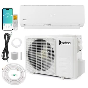 ZOKOP 19-21 SEER2 9 000-24000 BTU Ductless Mini Split AC Heating System Inverter - Picture 1 of 21