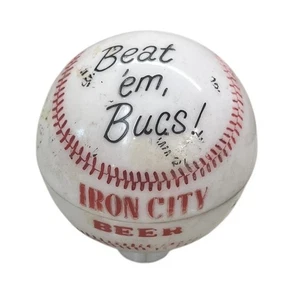 Cerveza Iron City vintage años 60 Pittsburgh Pirates Beat Em Bucs mango de grifo de béisbol - Imagen 1 de 7