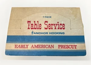 Anchor Hocking frühes amerikanisches vorgeschnittenes 7-teiliges Tischservice 700/719 neu im Karton. - Bild 1 von 4