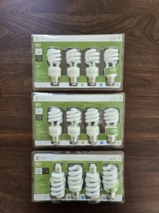 12 Pack CFL LIGHT BULBS 2700K 14 Watt 14w Fluorescent 60 W Equivalent BRAND NEW - Picture 1 of 3