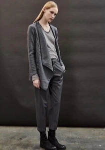 TRANSIT PAR SUCH Grey Viscose Asymmetrical Blazer Jacket Size 3 Med EUC - Picture 1 of 6