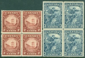 EDW1949SELL : CANADA 1934 Scott #208, 210 Block of 4 F-VF, Mint NH. Catalog $49. - Picture 1 of 2