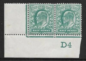 ½d Blue-Green Control D4 perf type V2a Plate 27 Co-Ex Rule MOUNTED MINT - Bild 1 von 1