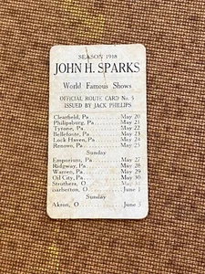 John H Sparks Circus famoso in tutto il mondo 1918 Route Card programma libro catalogo tipo arte - Foto 1 di 2