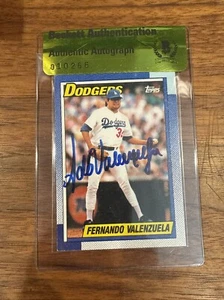 Fernando Valenzuela signiert 1990 Topps Karte BECKETT AUTHENTICATED DODGERS - Bild 1 von 2