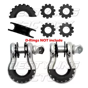 New Black Isolator Washers 1 Pair Set Silencer Clevis for 3/4" D-ring Shackles - Picture 1 of 1