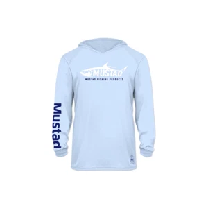 Mustad Solar Tarpon Fish Shirt LONG SLEEVE HOODED Men Performance Dry Fit SMALL - Picture 1 of 2