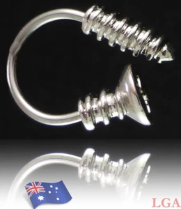 1 x Screw Lip loop horseshoe Captive CBB earring nose ear FREE POST LG's - Picture 1 of 1