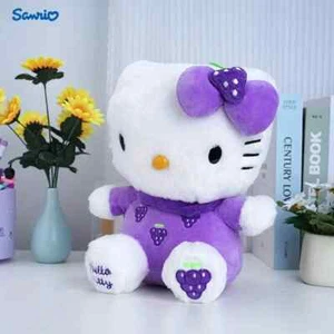 Hello Kitty Sanrio Hello Kitty Nice Soft Plush White Purple Gift Bag 11.82" Tall - Picture 1 of 4