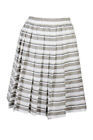 Maxmara White Gray Multi Striped Pleated Skirt 8