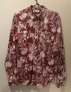 DC Shoes Button Up Shirt Mens Medium Floral Hawaiian - Picture 1 of 7
