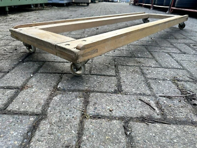 Möbelroller Transportroller Rollbrett Holz Rollwagen lang 155x50cm Reifen Möbel - Bild 1 von 4