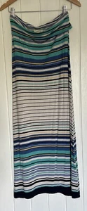 Max Studio Striped Jersey Maxi Skirt. Size S- M 10-12 Fold Over Waist - Picture 1 of 6