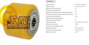 GALET 82 62 64 20 mm JUNGHEINRICH 090153005 TRANSPALETTE MANUEL AM22 AM 22 PIECE