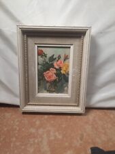 5.5x3.5 Floral Print In A 9.5x7.5 Frame Vintage 1960s Or Olderno Signature