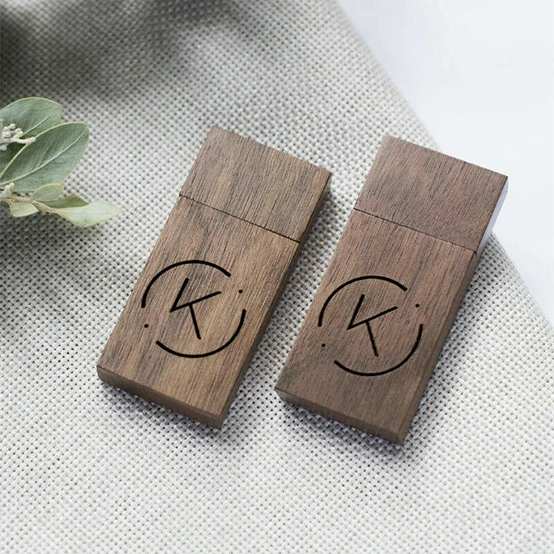 Wood USB 2.0 Flash Pen Drives Free Personalised Engrave Custom Wedding 128 64 GB - Image 1 of 1