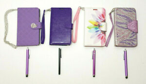 Bundle of 4 Samsung Galaxy Note 3 & 4 Mobile Phone Case Purple Pink White Floral