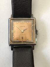 Extremely Rare LACO Carree Watch Hand Wound Vintage Stainless Steel Um 1940