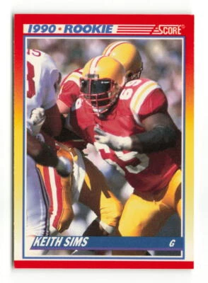 1990 SCORE KEITH SIMS ROOKIE MIAMI DOLPHINS #648 - Image 1 of 2